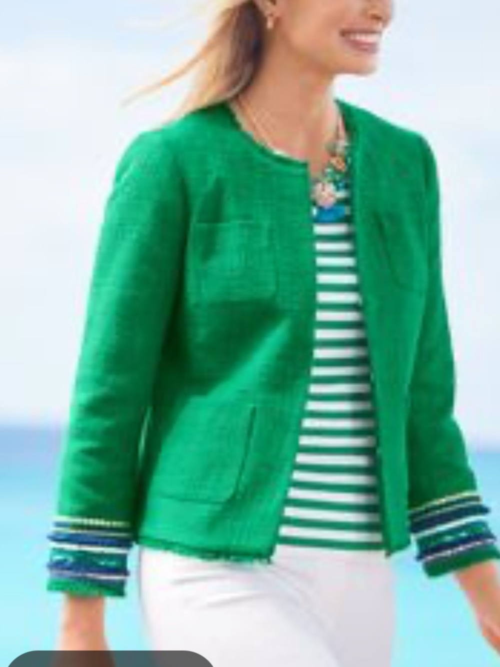 Talbots Tweed Embellished Lady Jacket Size 12